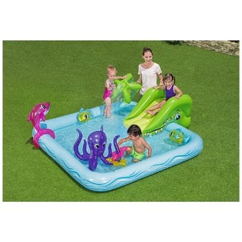 Trade Shop - Play Center Acquario Fantastico Con Spruzzi Piscina Gonfiabile 239x206x86cm 53052 - Foto 1