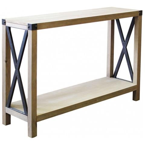 Credenza Scaffaletto Da Ingresso Locali E Ristoranti Con Struttura In Acciaio E Legno Linea Industrial - Foto 2