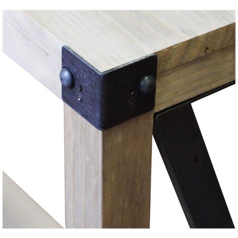 Credenza Scaffaletto Da Ingresso Locali E Ristoranti Con Struttura In Acciaio E Legno Linea Industrial - Foto 5