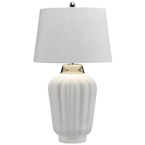 Lampada Da Scrivania Contemporanea Bexley Porcellana Bianco Nichel 1 Luce E27 - Foto 4