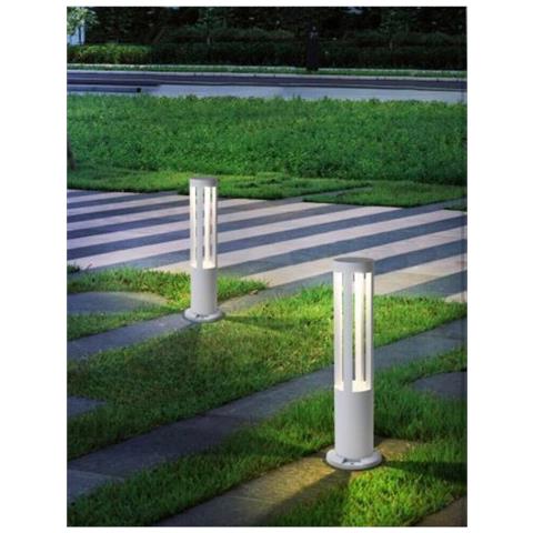 Lampione Da Terra Giardino 12 W Led Luce Naturale Lampioncino Bianco Es28bn - Foto 1