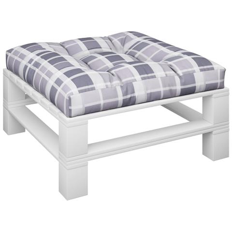 Cuscino Per Pallet Motivo A Quadri Grigi 80x80x12 Cm In Tessuto - Foto 3