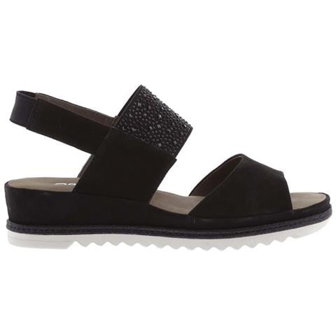 Sandali Donna In Pelle Nera Con Plateau 36 - Foto 1