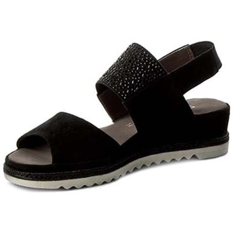 Sandali Donna In Pelle Nera Con Plateau 36 - Foto 3