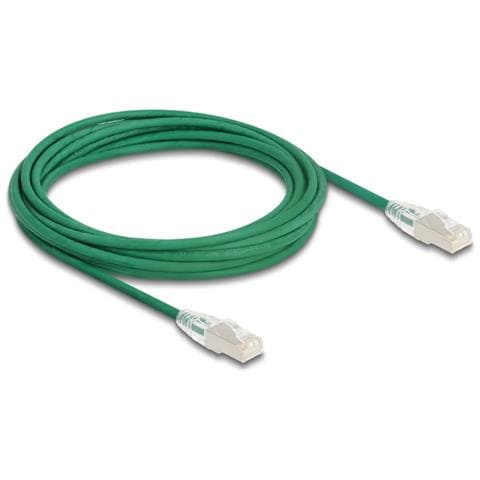 Cavo di rete RJ45 Cat. 6A maschio-maschio con chiusura curva U /FTP Slim da 5 m verde - Foto 1