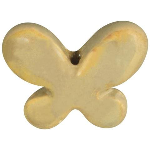 Perlina Forma Farfalla In Ceramica 2,2 X 1,7 X 0,7cm - Foro Ø2mm - Colore Oro - Foto 1
