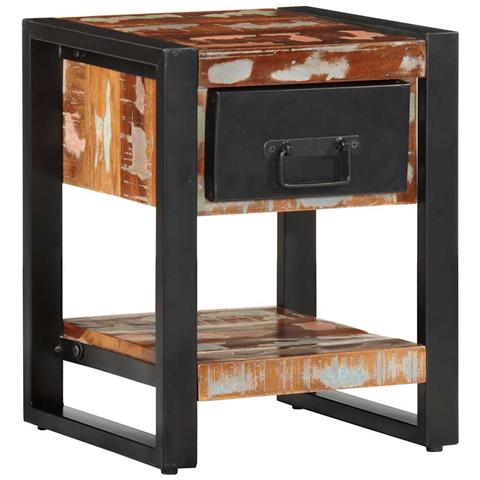 Comodini 2 Pz Multicolore In Legno Massello Di Mango Grezzo - Foto 3