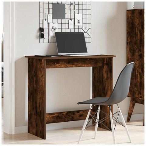Scrivania Rovere Fumo 80x40x75 Cm In Legno Multistrato - Foto 3