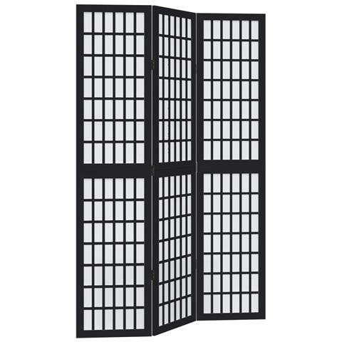 Divisorio Ambienti 3 Pannelli Nero Legno Massello Di Paulownia - Foto 2