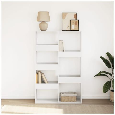 Libreria Bianca 100x33x155,5 Cm In Legno Multistrato - Foto 3