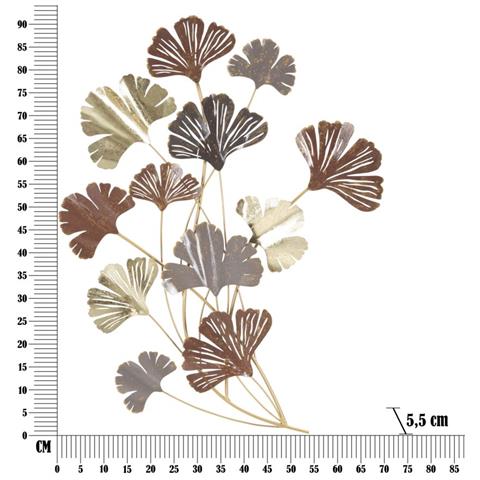 Decorazione In Metallo 3d Foglia 25 - Multicolore - Metallo - 69,5x5,5x92 Cm - Foto 6