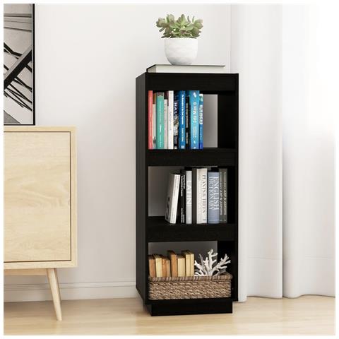 Lusso Casadino - Libreria/divisorio Nero 40x35x103 Cm In Legno Massello Di Pino - Foto 8