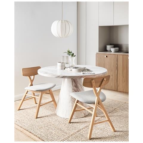 Set Di 2 Sedie Da Pranzo Leland Legno Marrone Chiaro - Foto 1