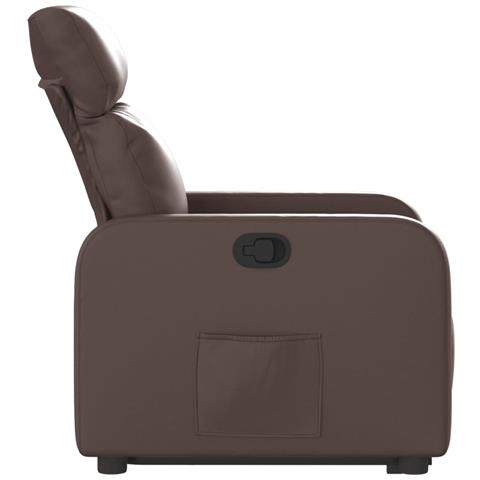 Poltrona Alzapersona Reclinabile Marrone in Similpelle - Foto 9