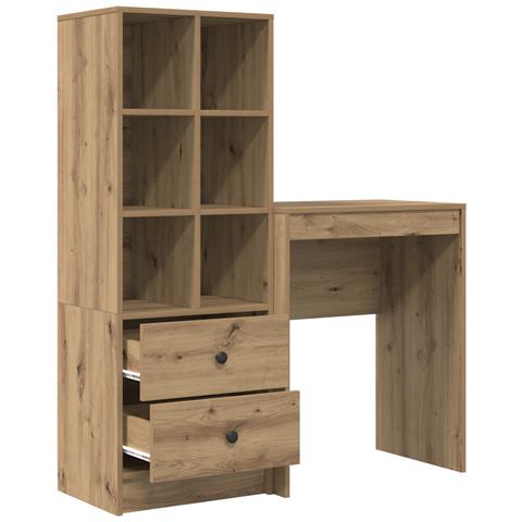 Scrivania con spazio di archiviazione Rovere Artisan Legno ingegnerizzato - Foto 6