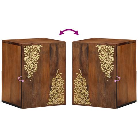 Armadio da Bagno 38x33x48 cm in Legno Massello di Mango - Foto 9