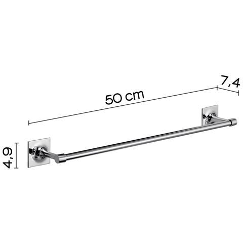 Portasalviette Cm 50 Da Muro In Ottone E Cromall Wz21-45 Serie Wizard Cromato - Foto 2