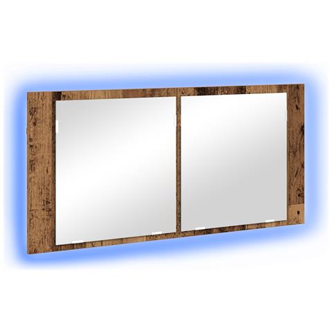 Mobile per Specchi LED Legno Vecchio 100x12x45 cm Legno Ingegnerizzato - Foto 1