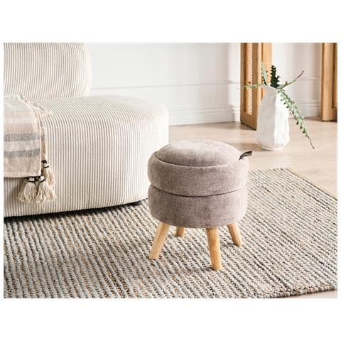 Pouf Contenitore Hawley Ciniglia Tortora - Foto 1