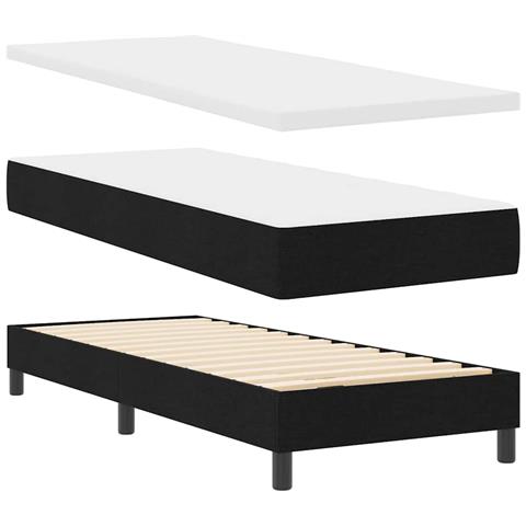 Letto box spring con materasso con materasso Nero 80 x 200 cm - Foto 1