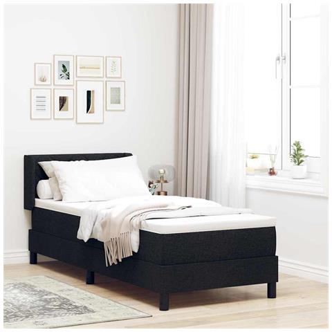 Letto box spring con materasso con materasso Nero 80 x 200 cm - Foto 2
