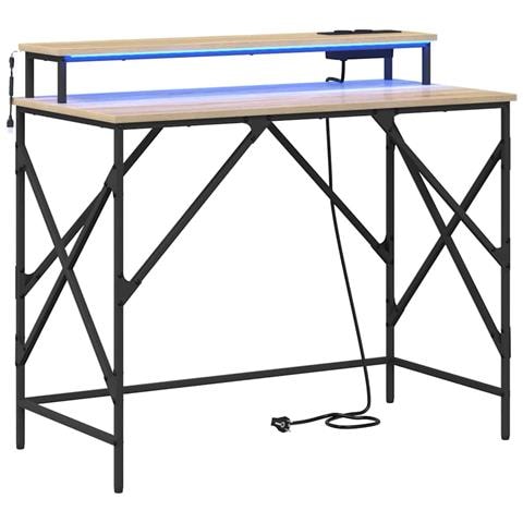 Scrivania rovere sonoma 100 x 50 x 86.5 cm Legno multistrato - Foto 1