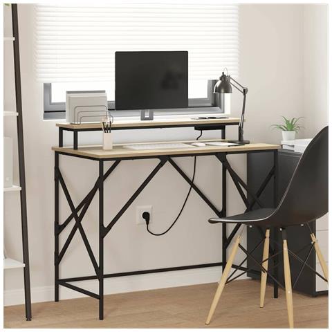 Scrivania rovere sonoma 100 x 50 x 86.5 cm Legno multistrato - Foto 2