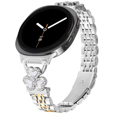 Cinturino In Acciaio Inossidabile Con Quadrifoglio E Sette Perline Compatibile Con Samsung Watch 8/8 Classic - Foto 1