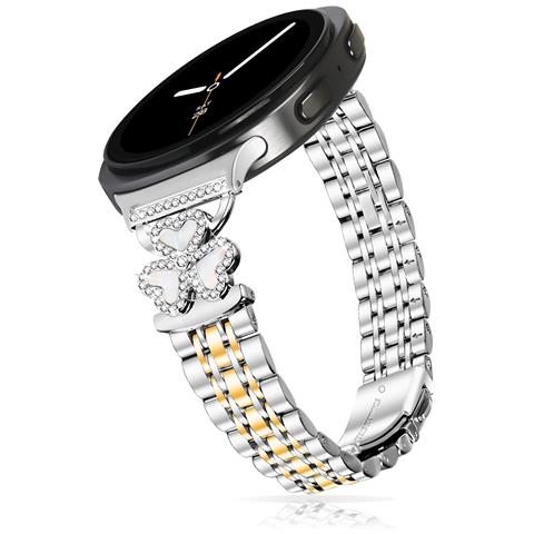 Cinturino In Acciaio Inossidabile Con Quadrifoglio E Sette Perline Compatibile Con Samsung Watch 8/8 Classic - Foto 2