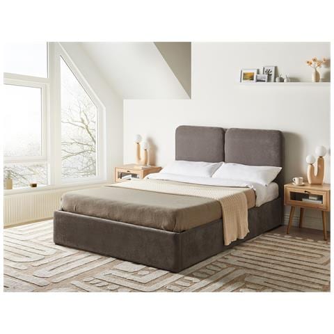 Letto Contenitore Ciniglia Arbois 140 X 200 Cm Tortora - Foto 1