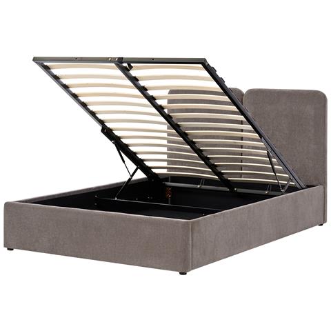 Letto Contenitore Ciniglia Arbois 140 X 200 Cm Tortora - Foto 2