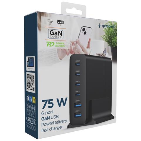 TA-UC-2A4C-PD75-01-BK Caricabatterie per dispositivi mobili Universale Nero AC Ricarica rapida Interno - Foto 6