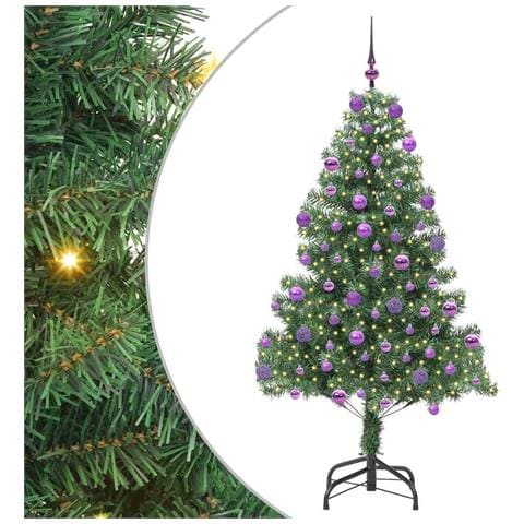 Albero di Natale con 300 LED con supporto Verde 210 cm PVC - Foto 1