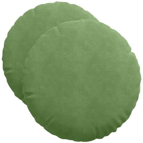 Cuscini per Seduta 2 pcs Verde chiaro Ø 40 x 13 cm Velluto - Foto 1