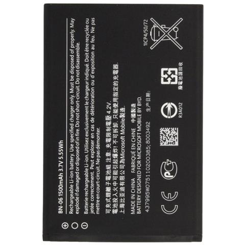 Ricambio Batteria Litio Originale Bn-06 Bulk Per Lumia 430 Dual Sim - Foto 1