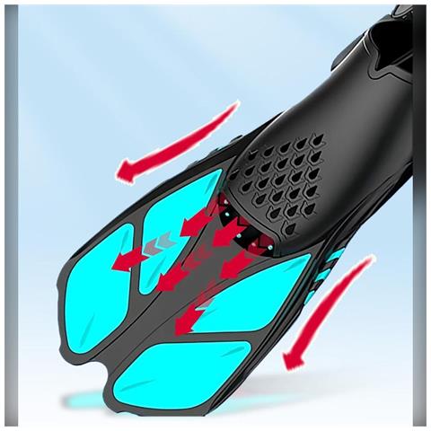Pinne Da Immersione E Nuoto Libero L/xl - Propulsione E Comfort Ottimizzati Black - Foto 5