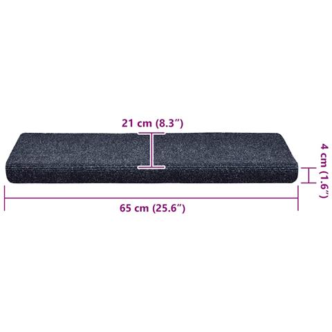 Tappetini per scale autoadesivi 30 pz 65x21x4 cm blu bordo rettangolare - Foto 8