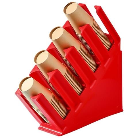 Portabicchieri Angolato A 4 Scomparti Con Contenitore Per Cannucce - Organizzatore Per Bicchieri Di Carta E Cannucce Monouso - Foto 1