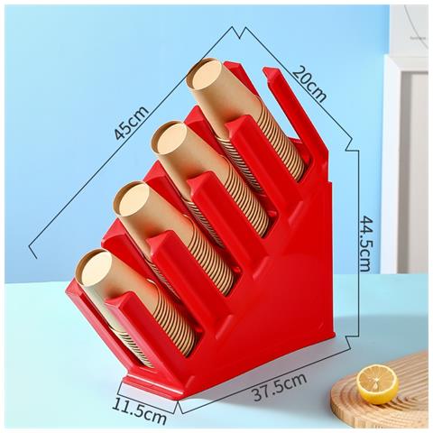 Portabicchieri Angolato A 4 Scomparti Con Contenitore Per Cannucce - Organizzatore Per Bicchieri Di Carta E Cannucce Monouso - Foto 2