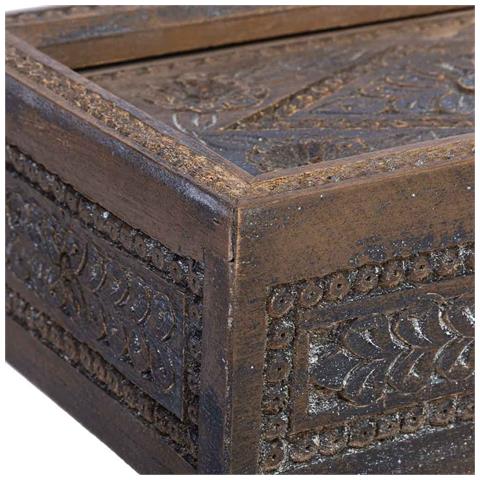 Scatola In Legno Con Finitura Artigianale Marrone Anticato 29x20x09h Cm - Foto 8