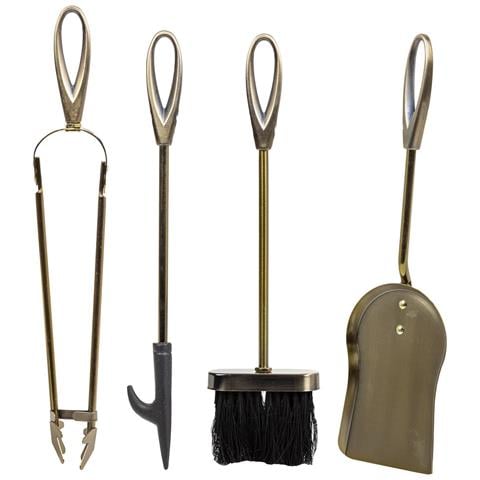 Set Di 5 Utensili Per Camino In Metallo Ramato - Foto 6