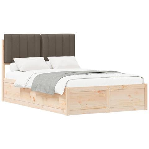 Letto con Testiera Rivestita Talpa 120 x 200 cm Pino massello - Foto 1