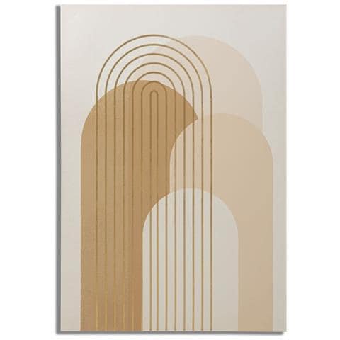 Stampa Dipinta Shine B Astratta Archi Geometrici Tabacco, Beige E Oro 80x120 Cm - Foto 1
