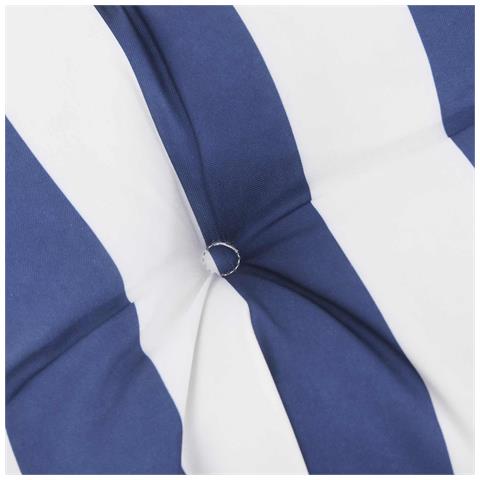 Cuscino da Esterno 2 pcs Blu e Bianco 120 x 50 x 7 cm Tessuto - Foto 9