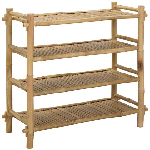 Scarpiera con lo scaffale Naturale 4 ripiani Bambù - Foto 1