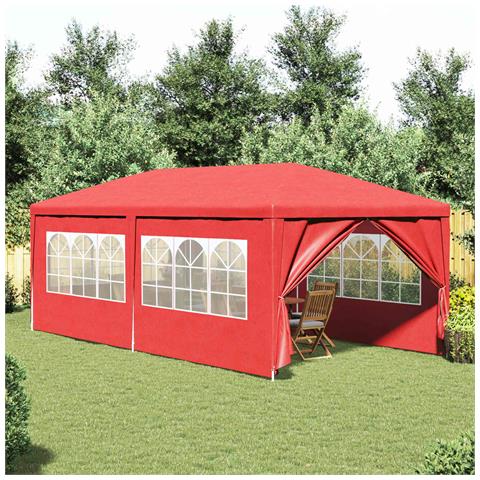 Tenda Party 600 x 300 x 255 cm Rosso PE e Acciaio - Foto 2