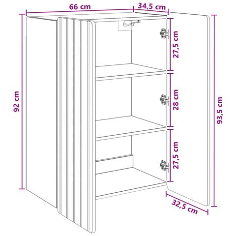 Mobiletto a muro Legno antico 66 x 34,5 x 92 cm - Foto 7