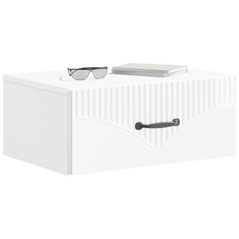 Mobiletto da notte a muro 2 pcs Bianco Lucido 49 x 34,5 x 20 cm - Foto 2