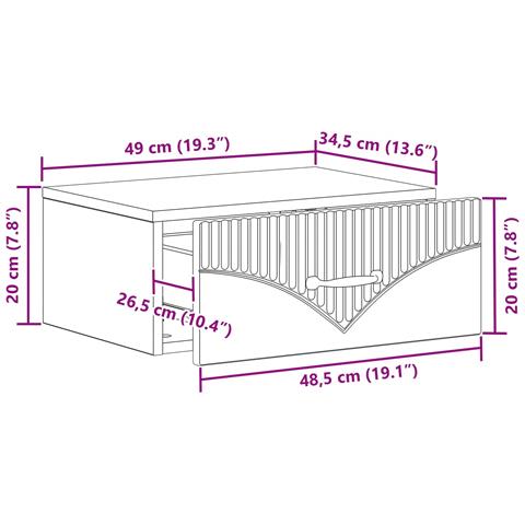 Mobiletto da notte a muro 2 pcs Bianco Lucido 49 x 34,5 x 20 cm - Foto 9