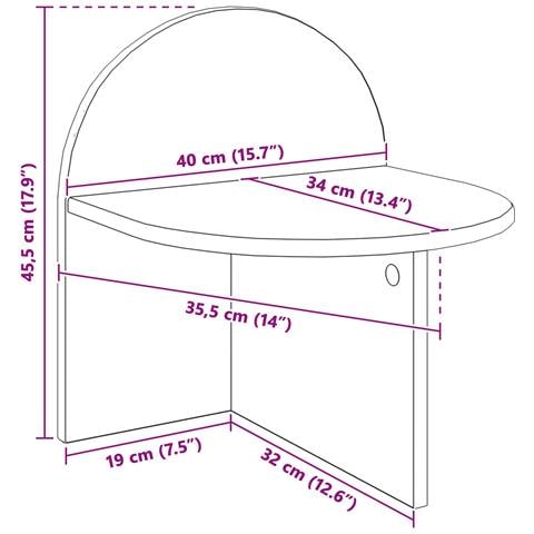 Comodino Bianco Lucido 40 x 35,5 x 45,5 cm Legno ingegnerizzato - Foto 8